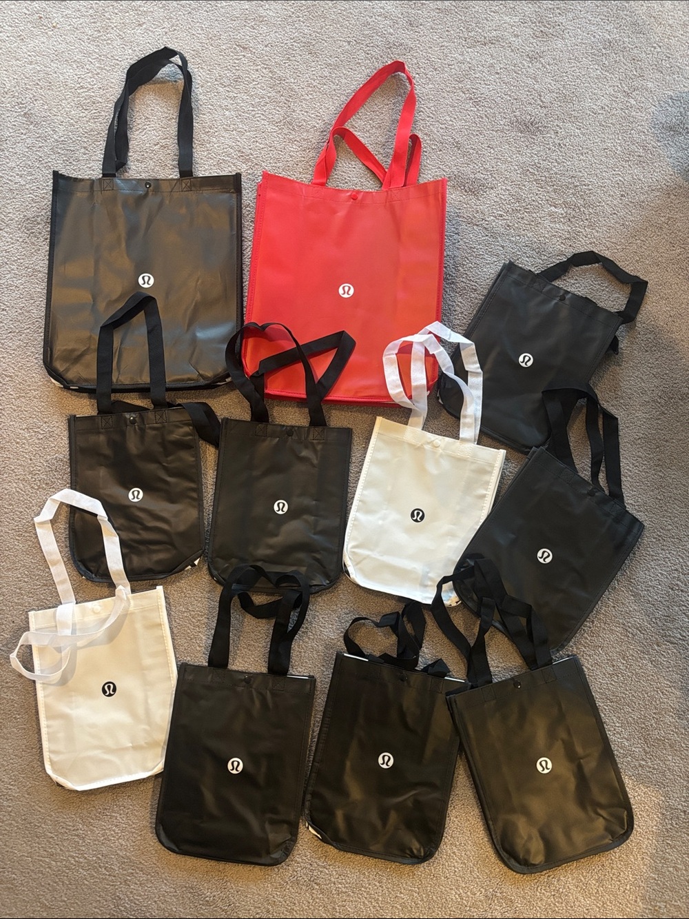 lululemon athletica Tote Bag Lot - Black, White, Red